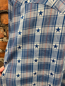 Vintage 90s Blue Western Star Shirt (M)