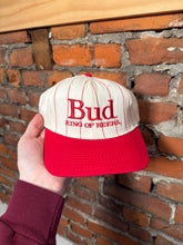 Load image into Gallery viewer, Vintage Budweiser Red Stripe SnapBack Hat
