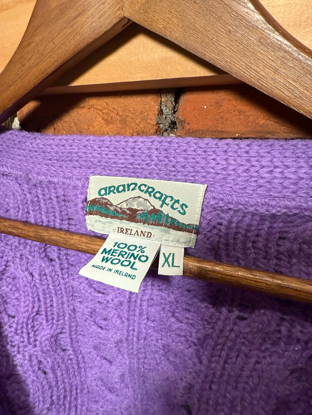 Vintage Purple Merino Wool Knit Sweater (WXL)