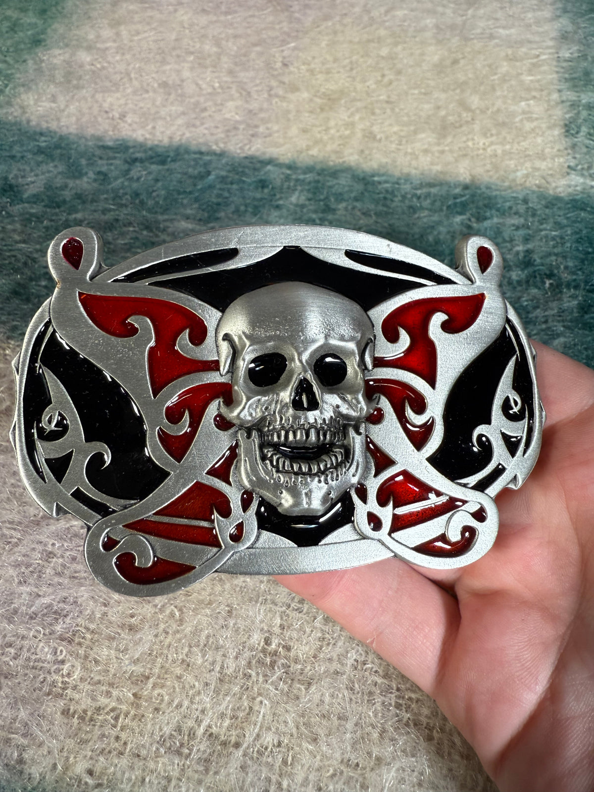 Vintage 2000s Skull Butterfly Belt Buckle