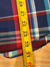 Load image into Gallery viewer, Vintage Wrangler Blue Red and White Pearl Snap Shirt (L)
