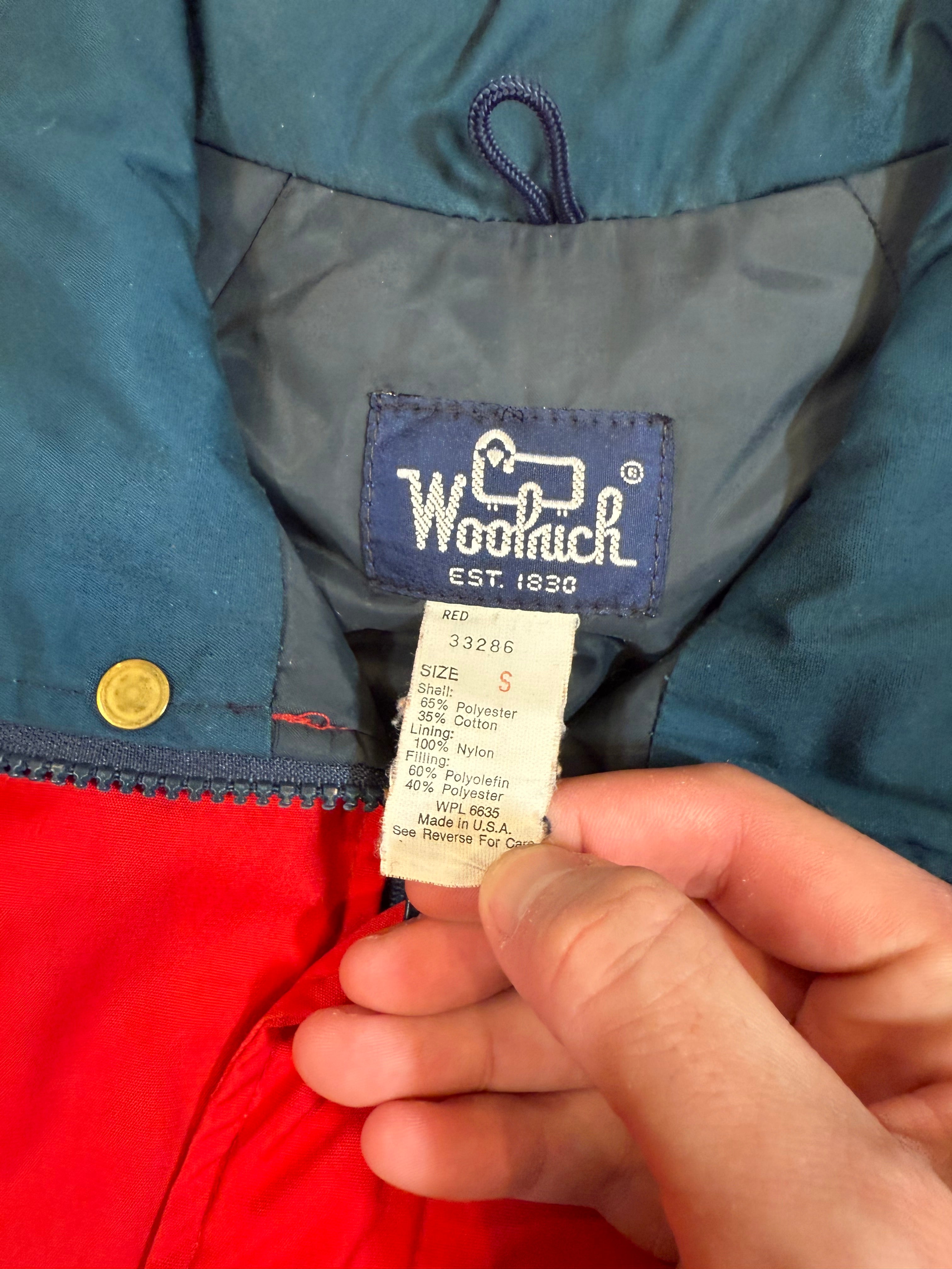 Vintage 80s Woolrich Blue and Red Ski Coat (S)