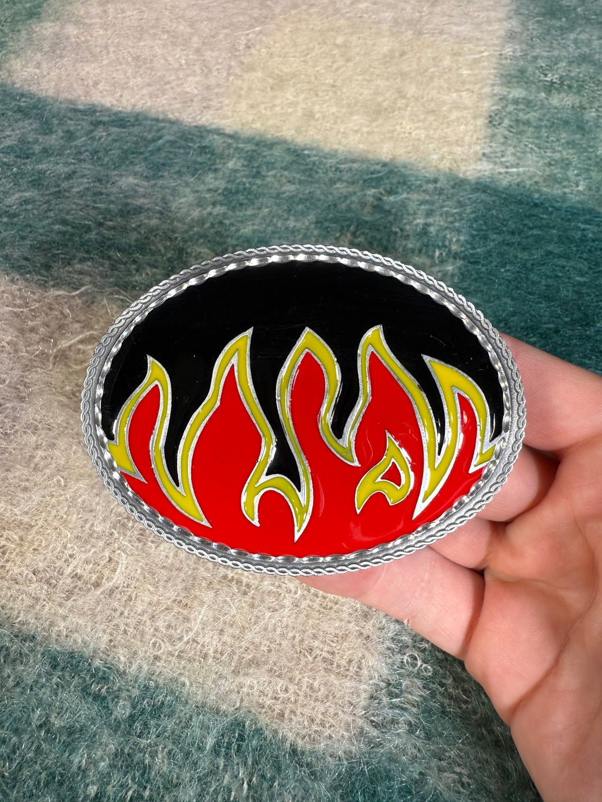 Vintage 2000s Flames Belt Buckle