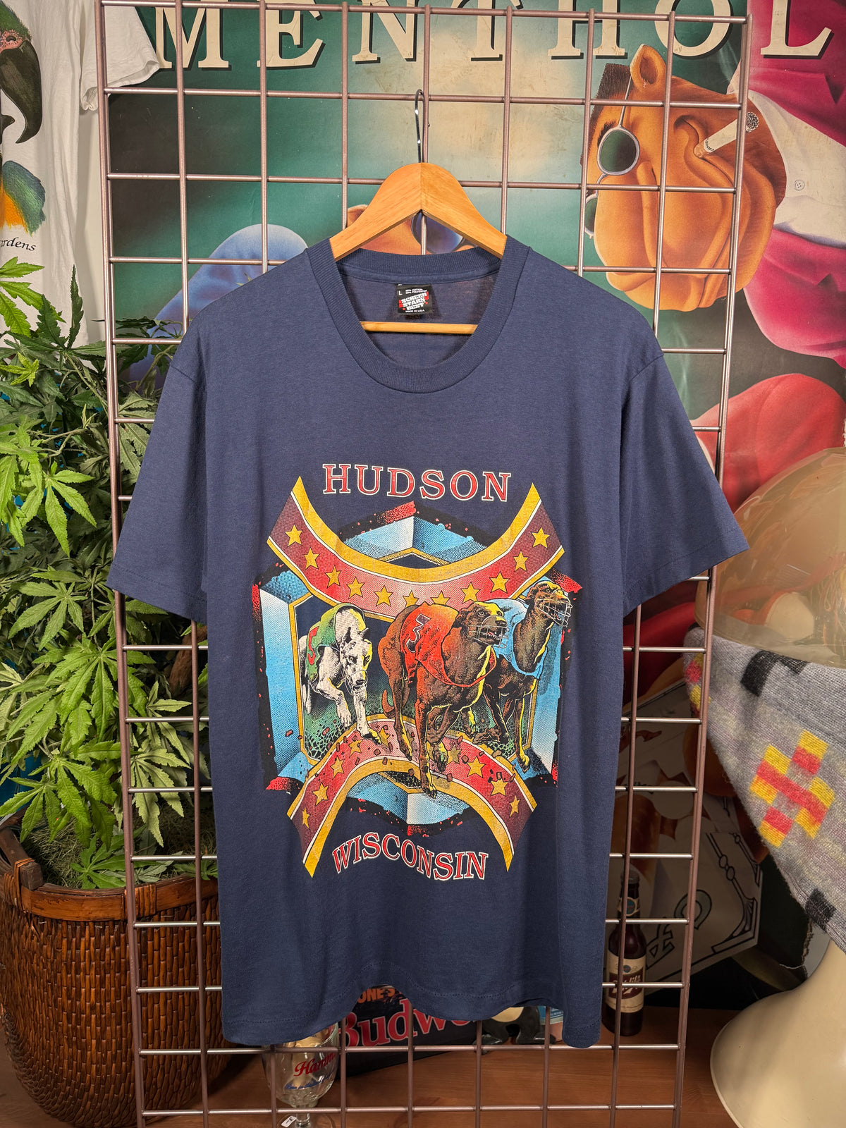 Vintage Early 90s Hudson Wisconsin Dog Racing Tee (L)