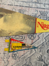Load image into Gallery viewer, Lot of 2 Vintage Pennants - Niagara Falls and Connecticut
