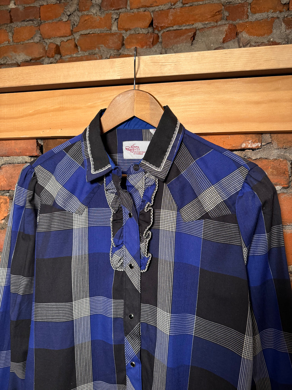 Vintage Kenny Rogers Blue Pearl Snap Western Shirt (WM)