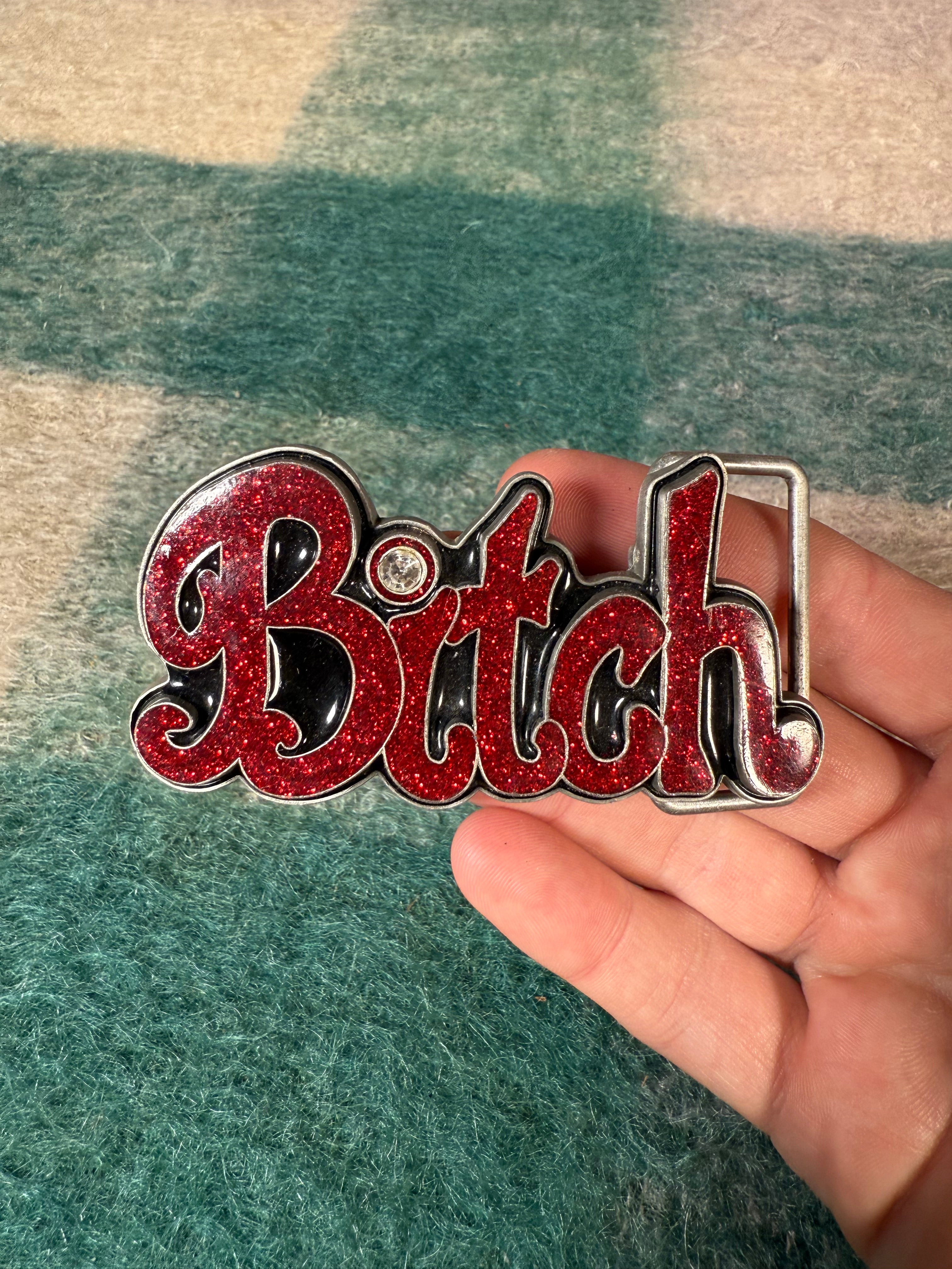 Vintage 2000s Bitch Belt Buckle