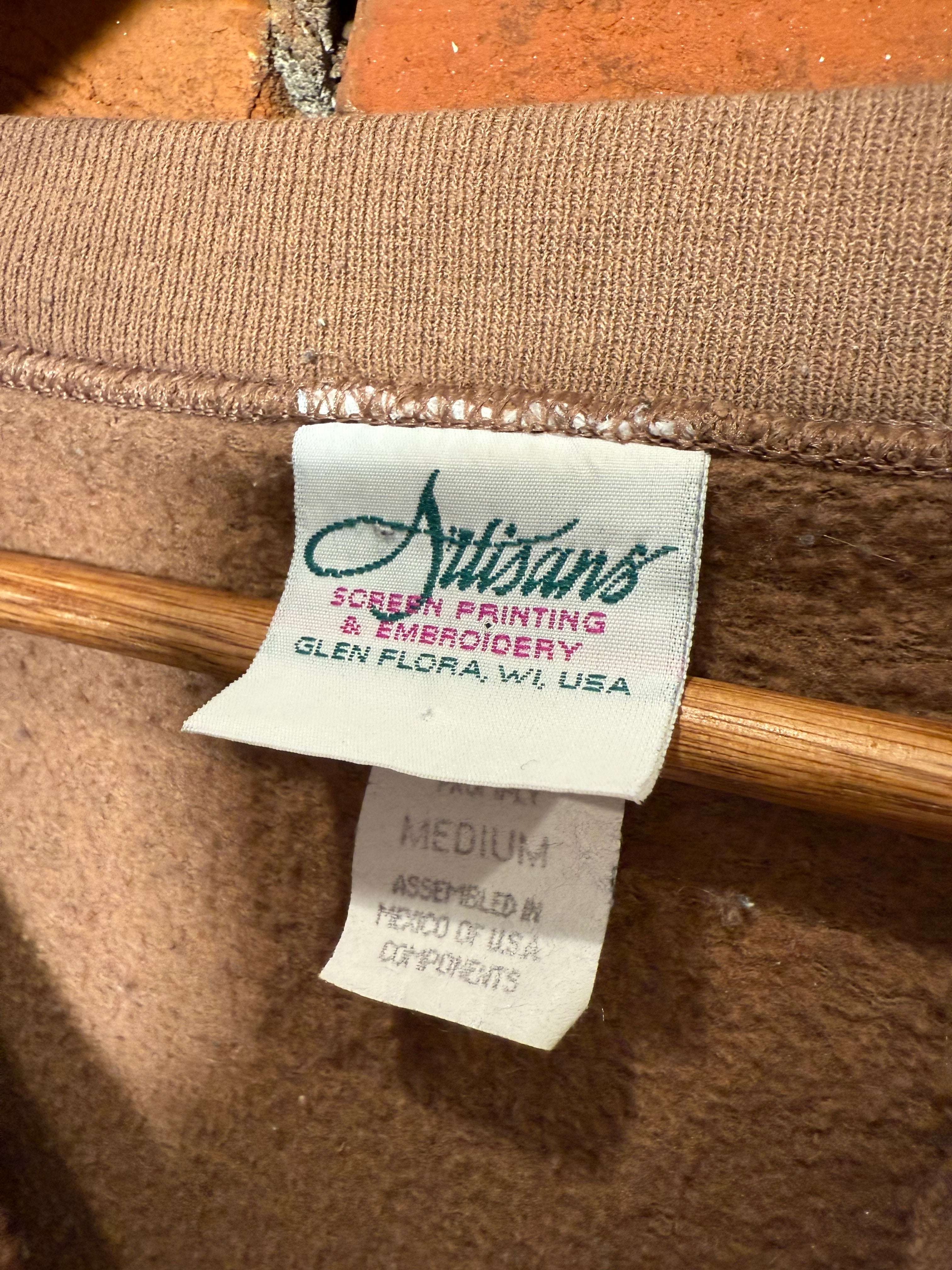 Vintage Artisans Brown Cut Collar Crewneck (M)