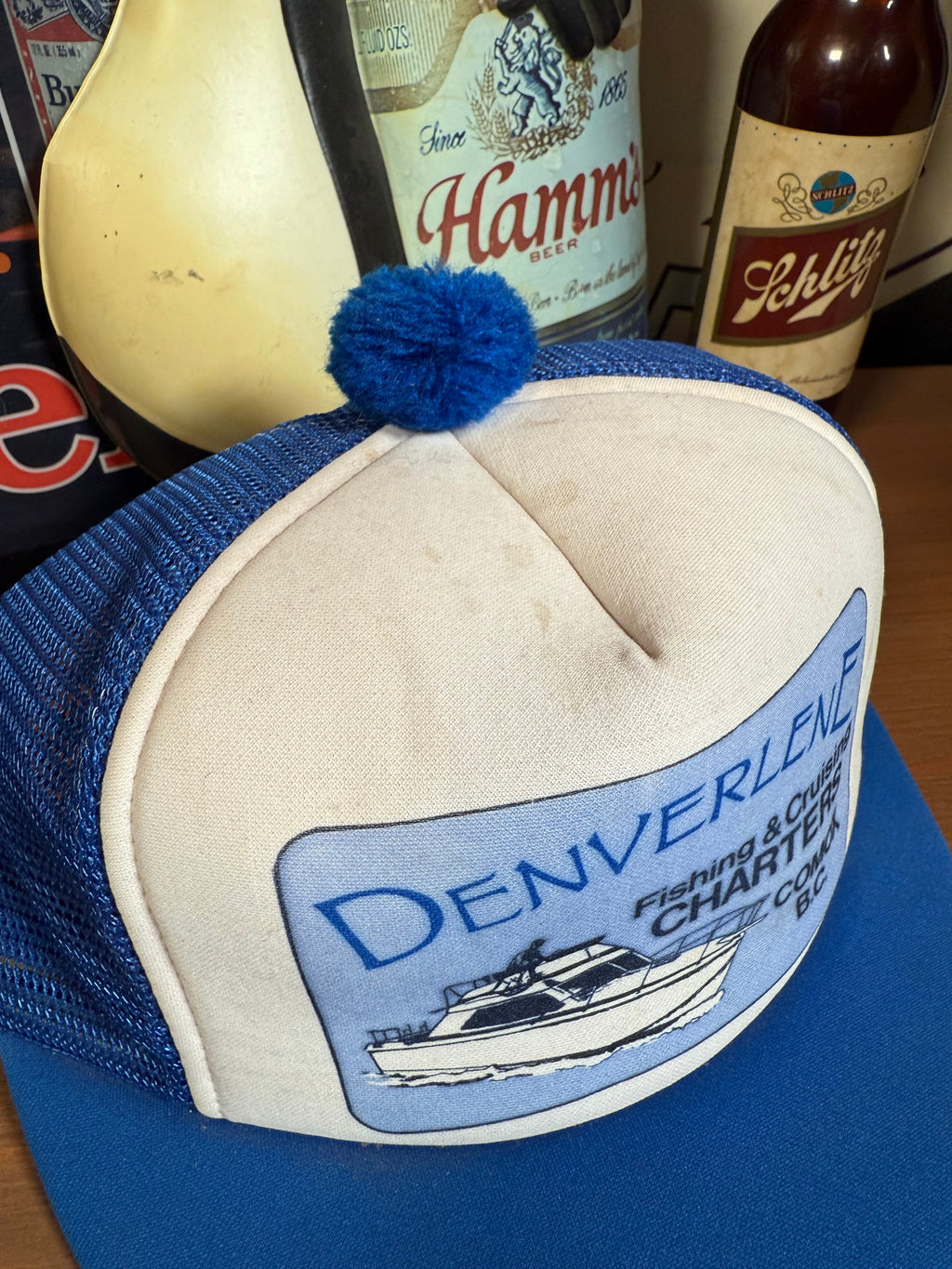 Vintage Fishing & Cruising Charter Short Brim Trucker Hat