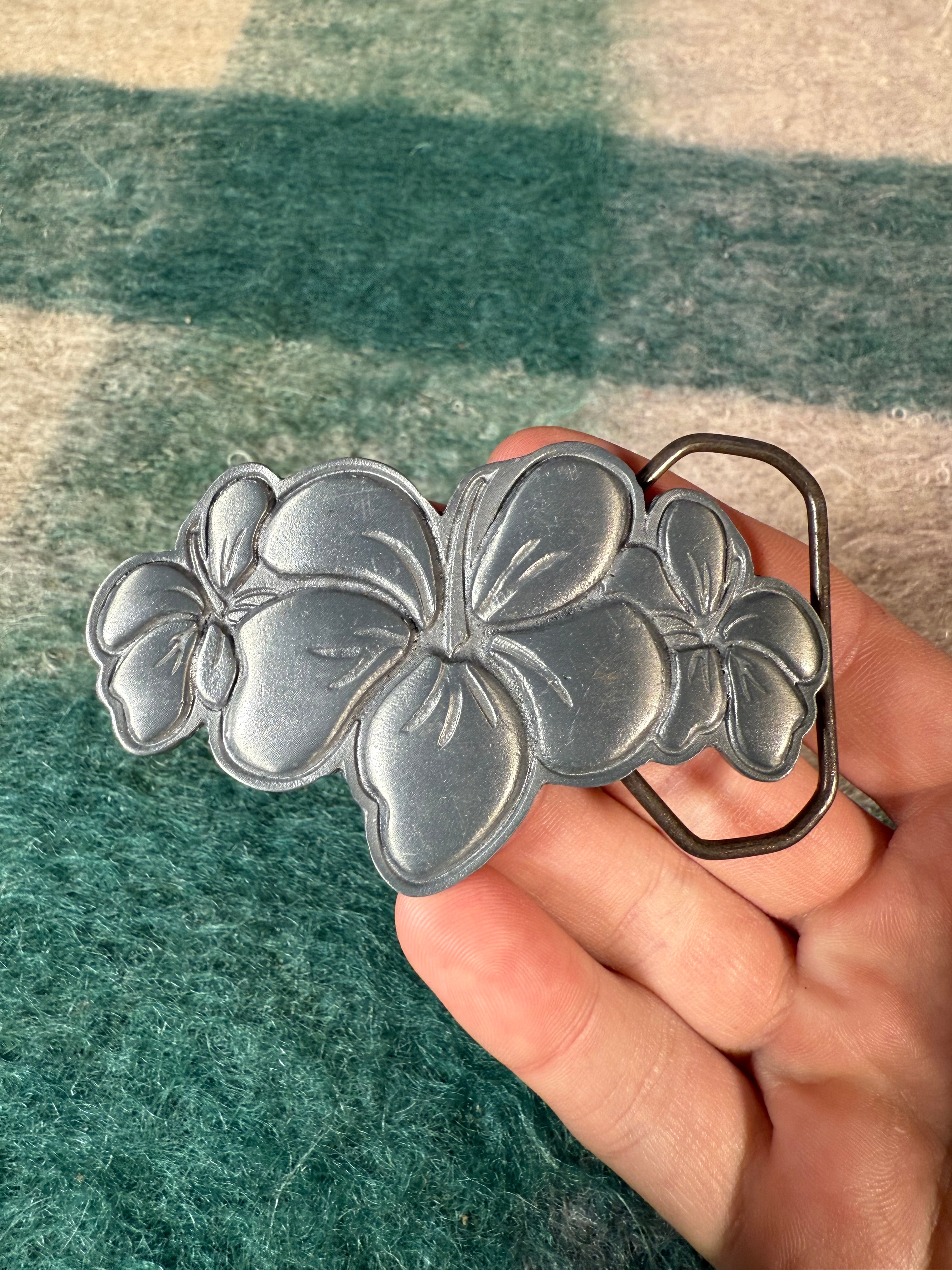 Vintage 2004 Floral Belt Buckle
