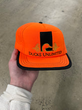 Load image into Gallery viewer, Vintage 90s Ducks Unlimited Orange Trucker Hat
