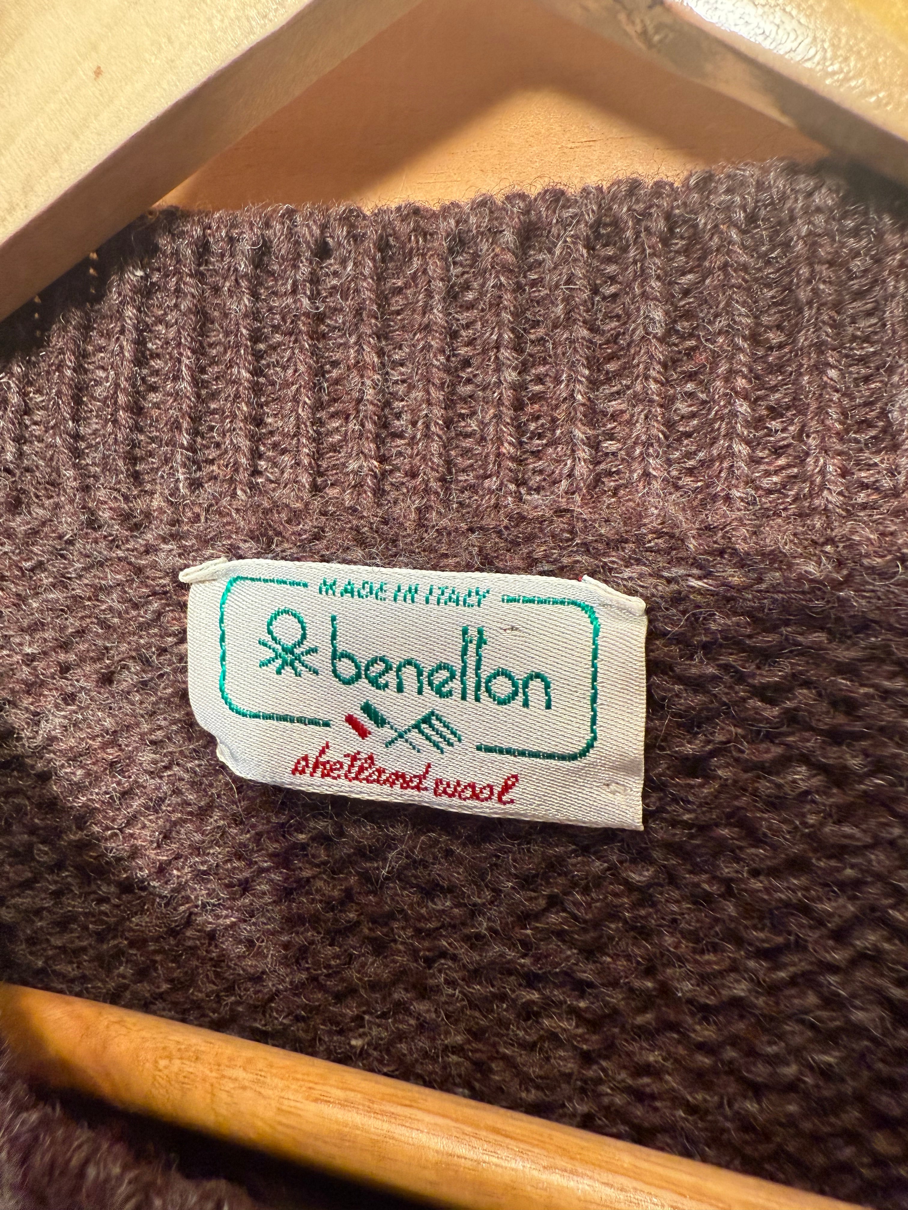 Vintage Benetton Shetland Wool Pattern Sweater (WM)