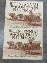 Load image into Gallery viewer, Vintage 1976 Wrangler Bicentennial Wagon Trail Pilgrimage Poster (23x35inch)
