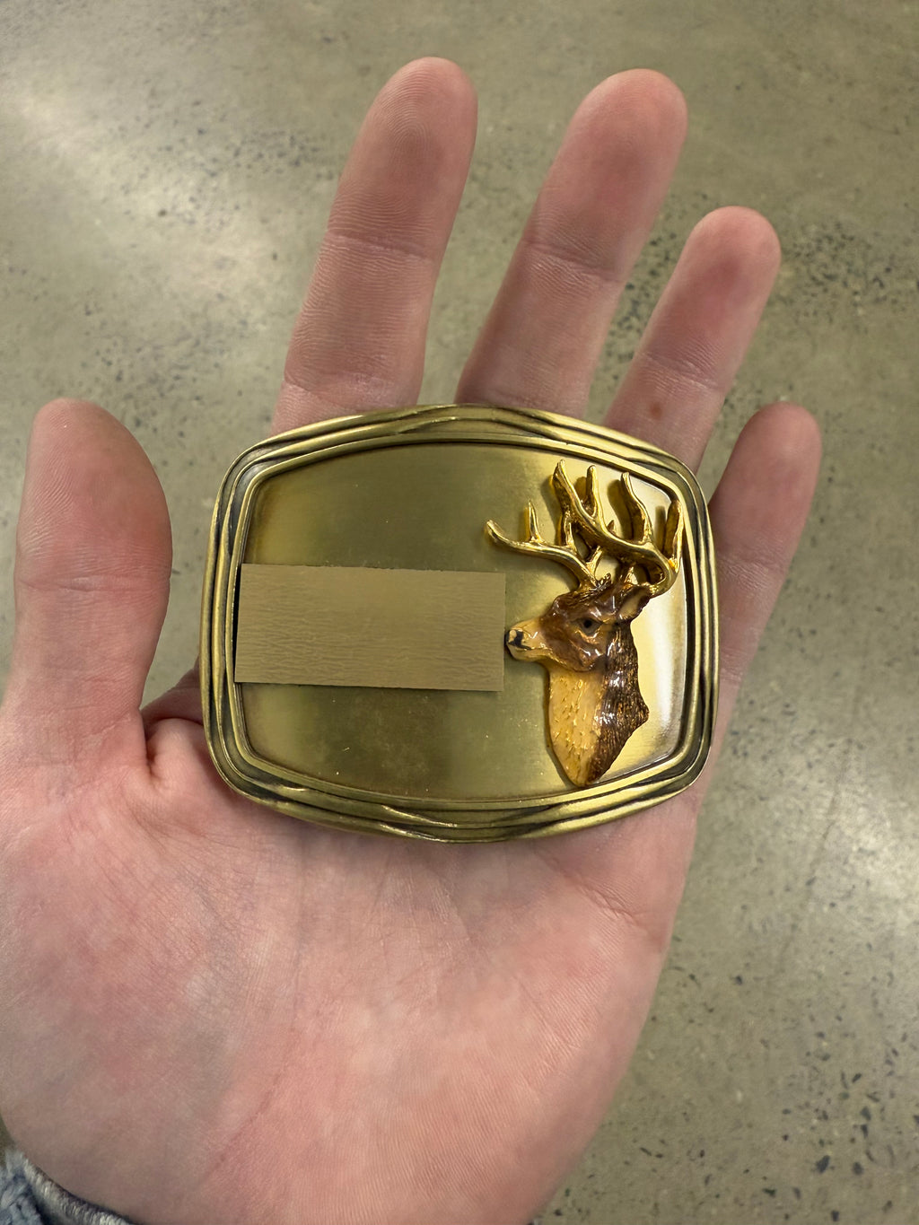 Vintage Buck Name Plate Belt Buckle