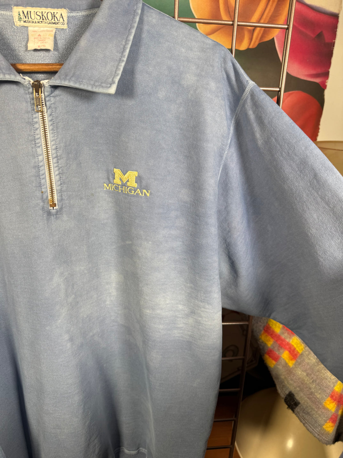 Vintage University of Michigan Quarterzip Sweatshirt (XL)
