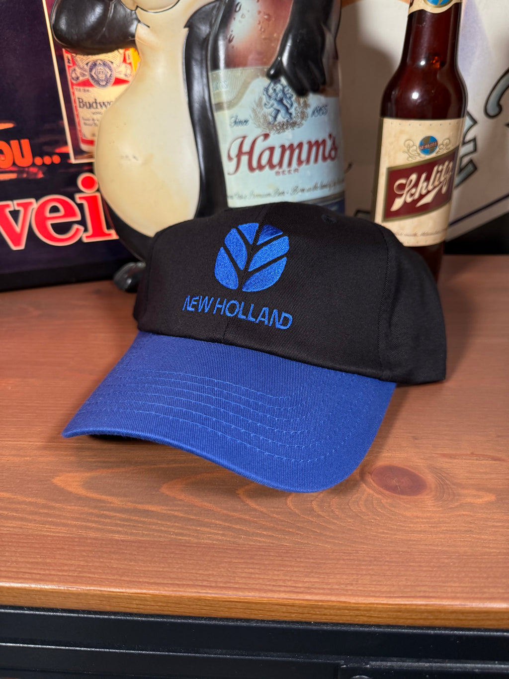 Vintage Y2K New Holland Blue and Black K Products Hat