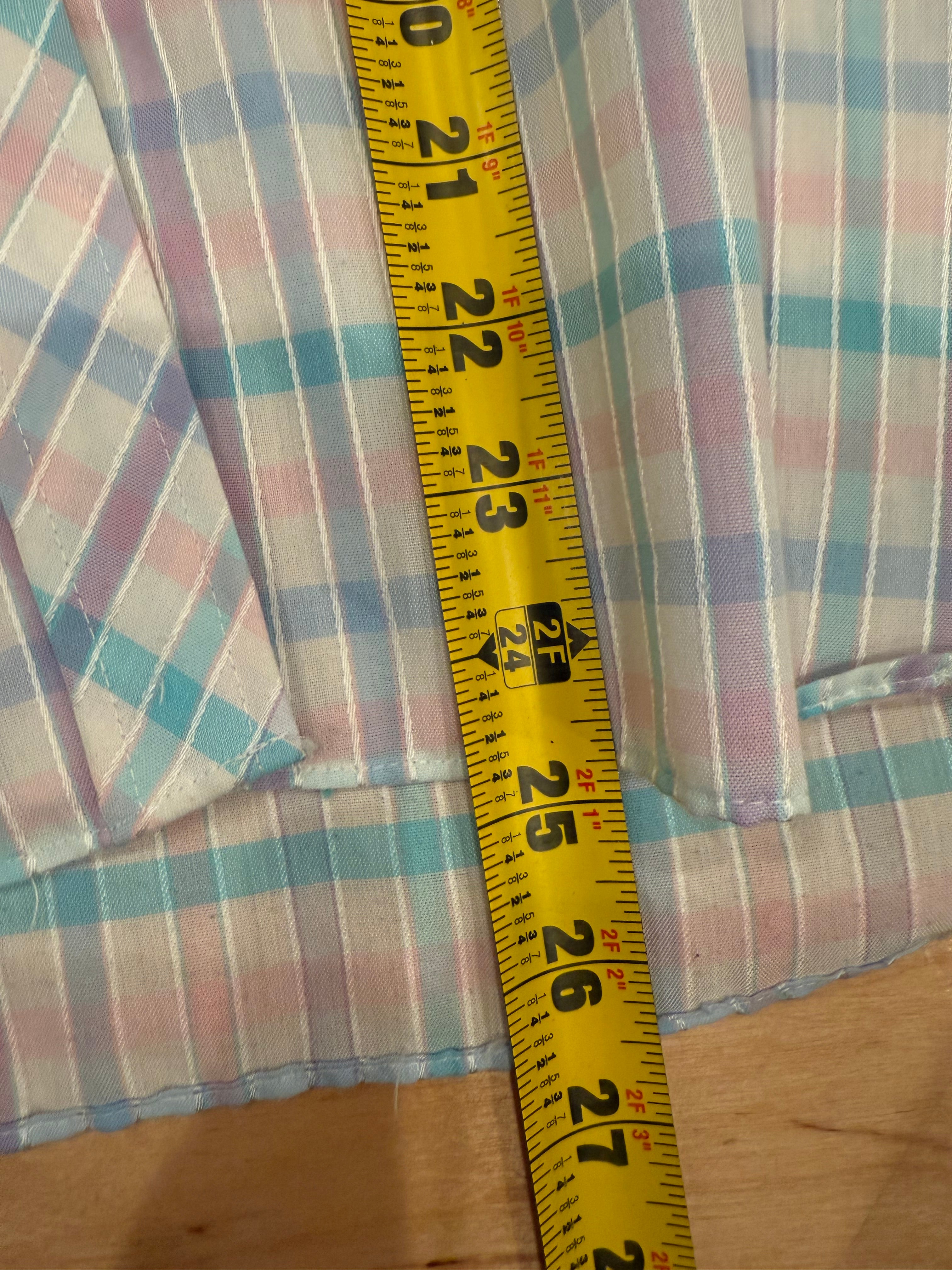 Vintage Karman Pink and Blue Western Pearl Snap Shirt (WM)