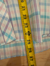 Load image into Gallery viewer, Vintage Karman Pink and Blue Western Pearl Snap Shirt (WM)
