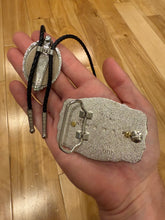 Load image into Gallery viewer, Vintage White Crystal Belt Buckle + Bolo Tie Combo
