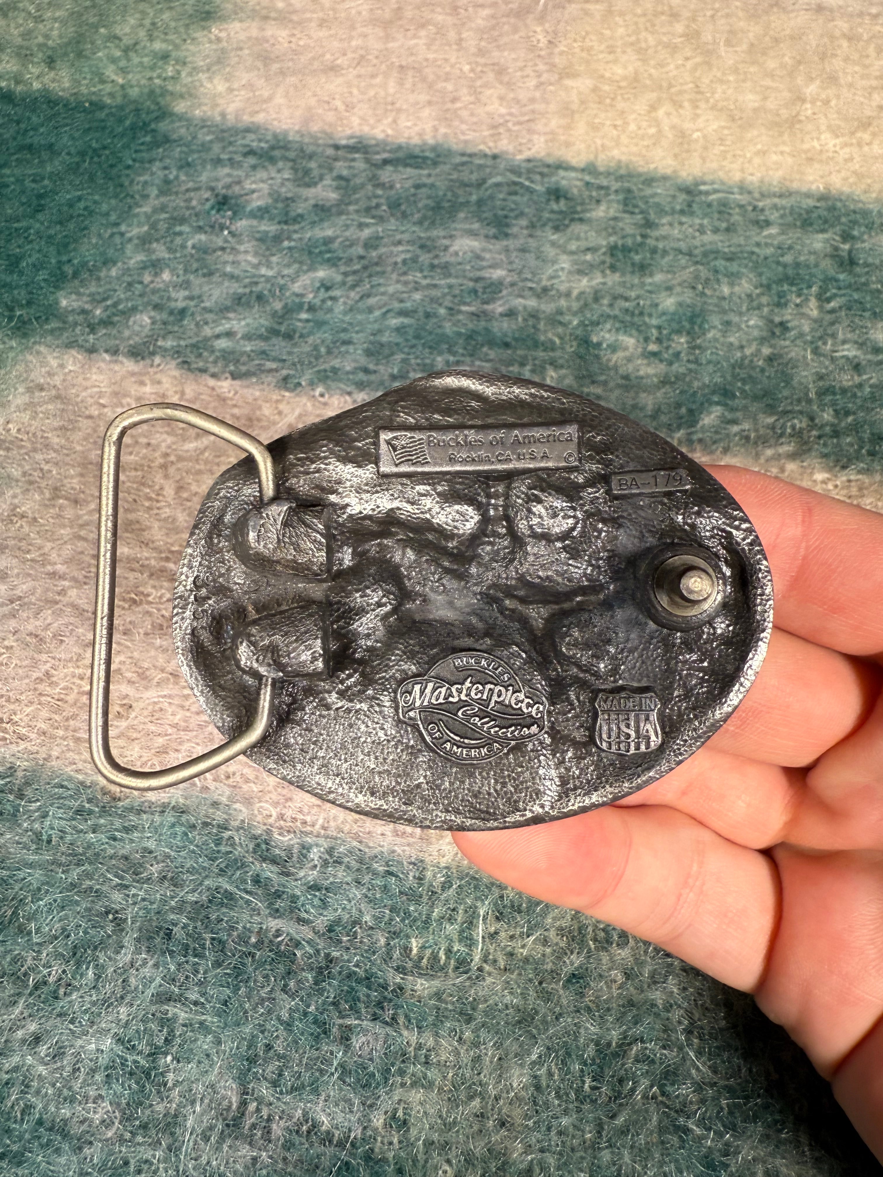 Vintage Bucking Bronco Cowboy Belt Buckle