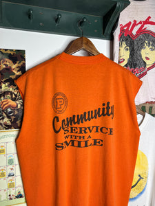 Vintage Community Service With A Smile Cutoff Shirt (XL)
