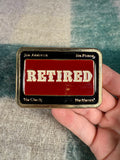 Vintage Retired No Address, Phone, Clock Money Belt Buckle