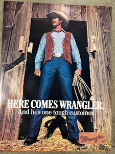 Vintage Here Comes Wrangler Advertisement Poster (21x28inch)