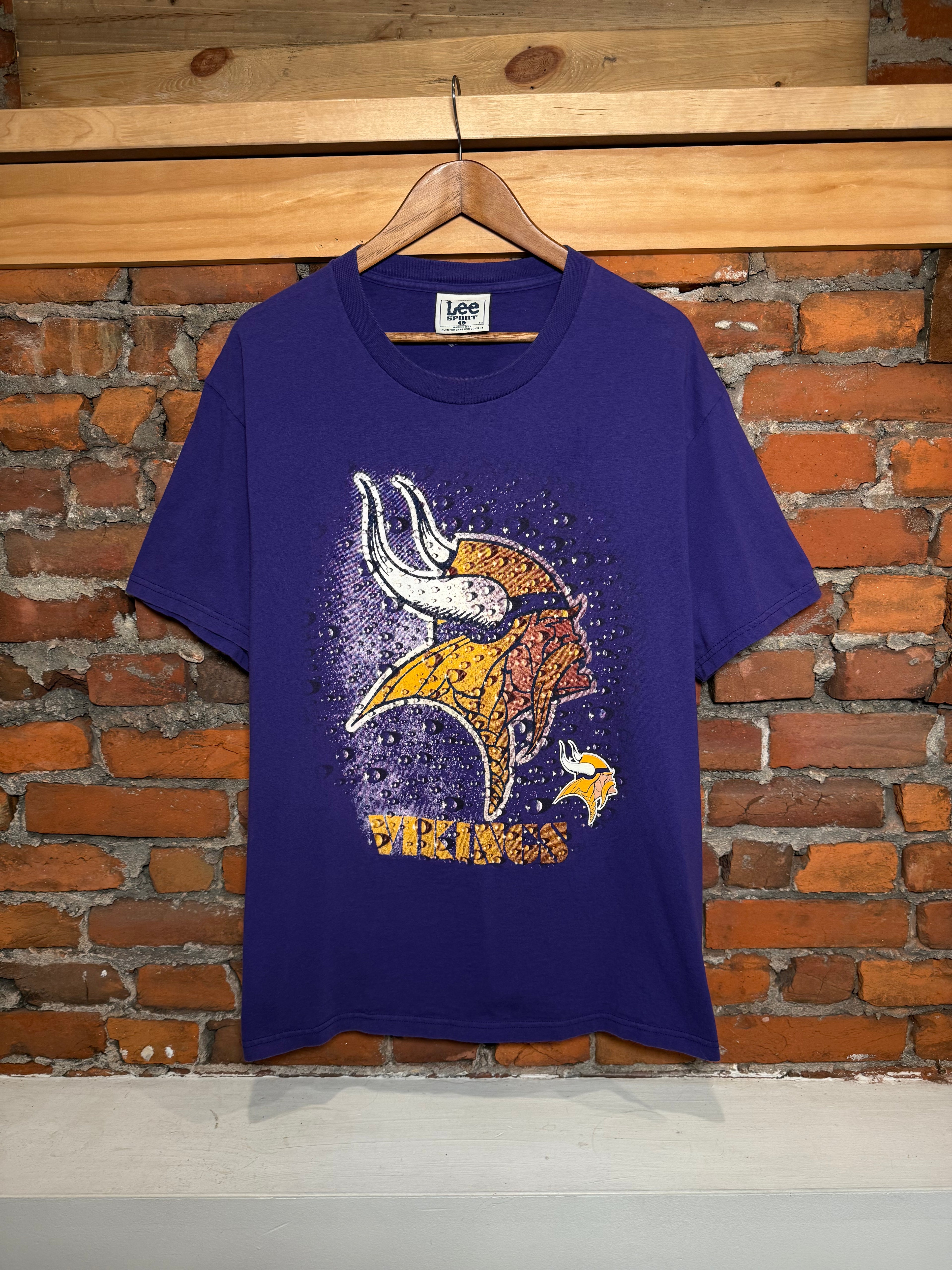 Vintage 90s Minnesota Vikings Water Drop T-Shirt (L)