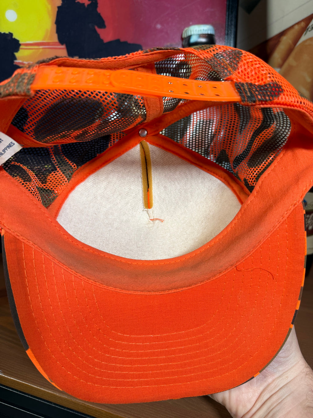 Vintage Coca Cola Orange Camo Trucker Hat