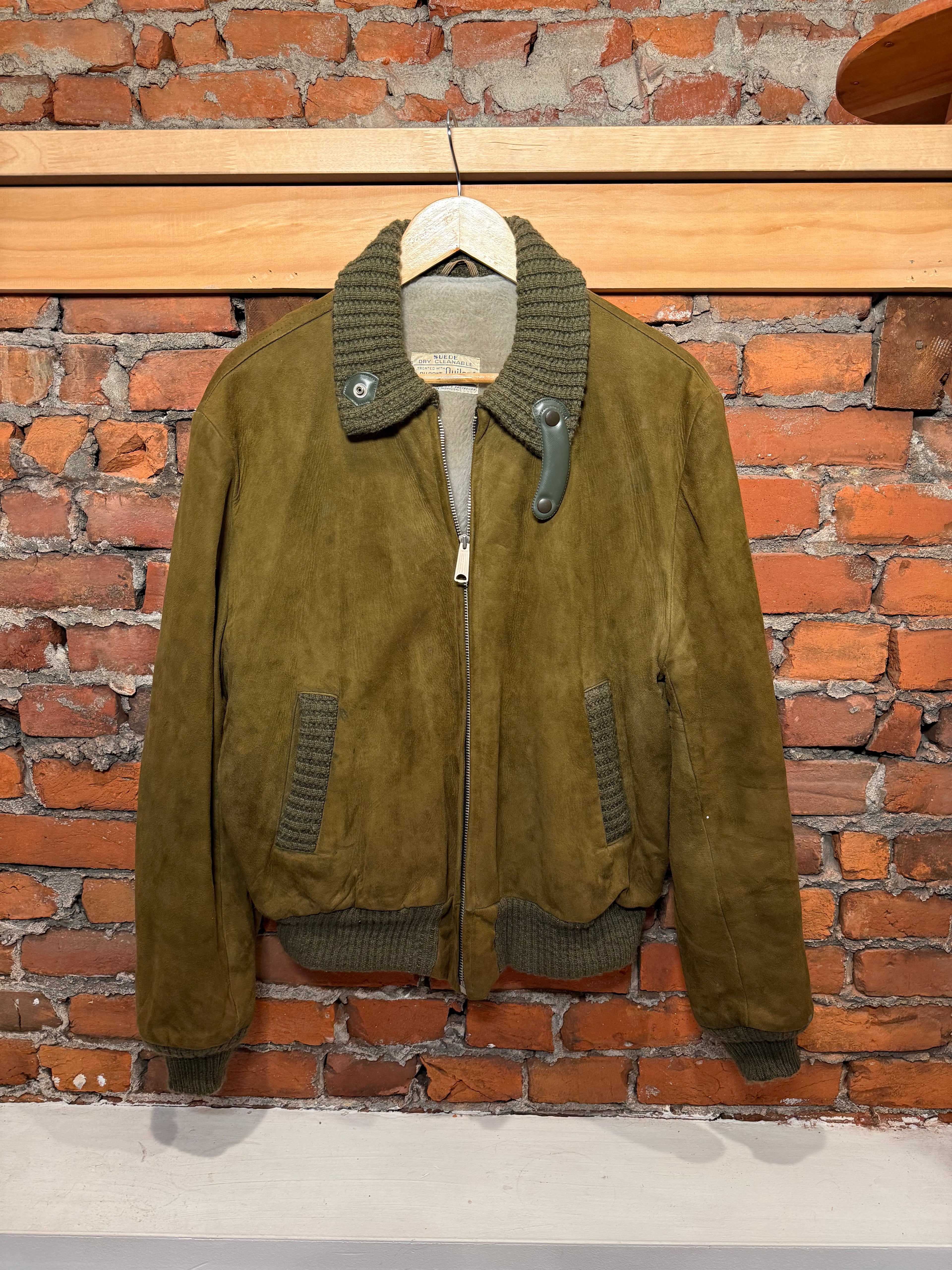 Vintage 1950s Suede DuPont Quilon Jacket (M)