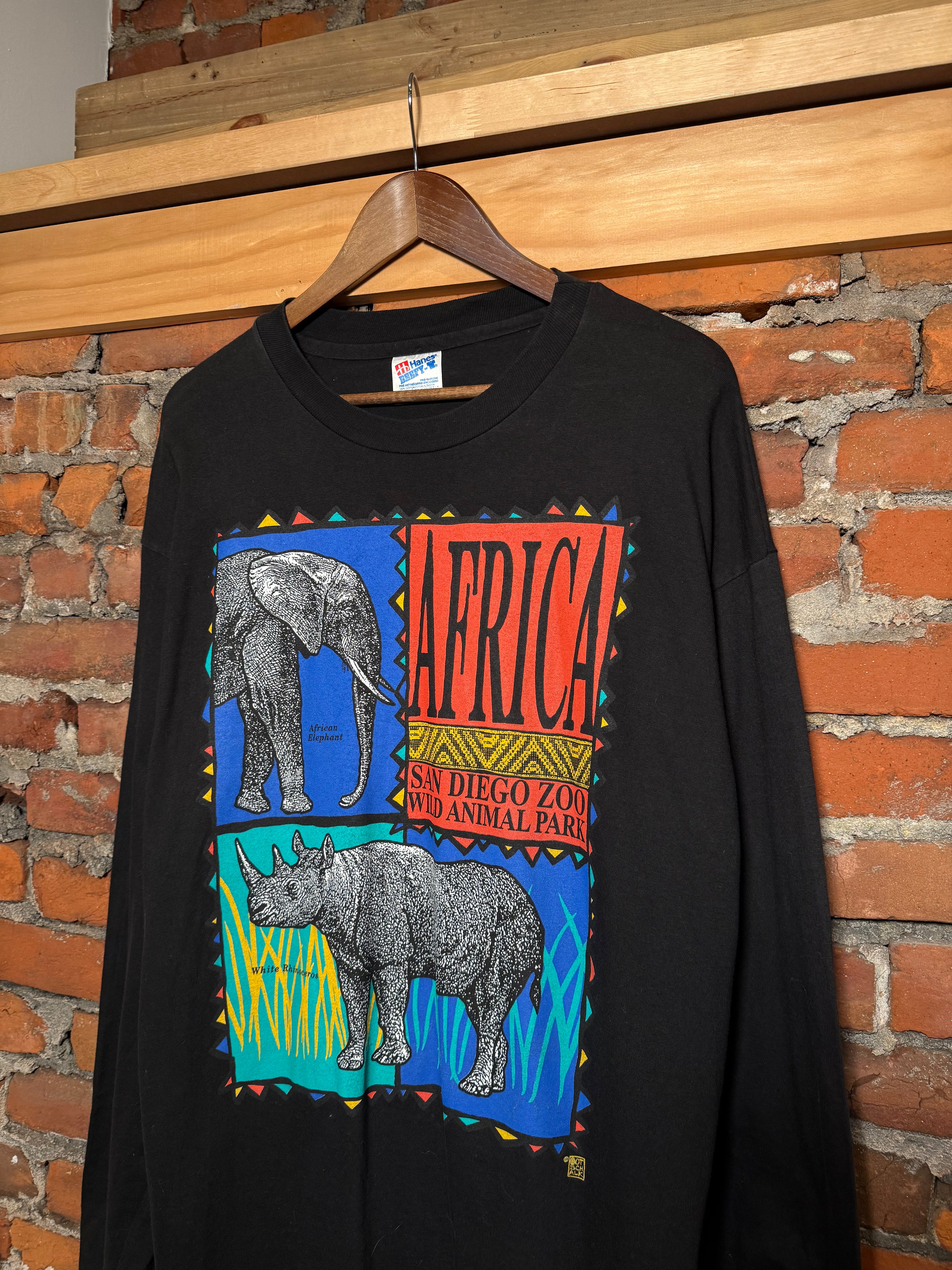 Vintage 90s San Diego Zoo Africa Double Sided Longsleeve (XL)