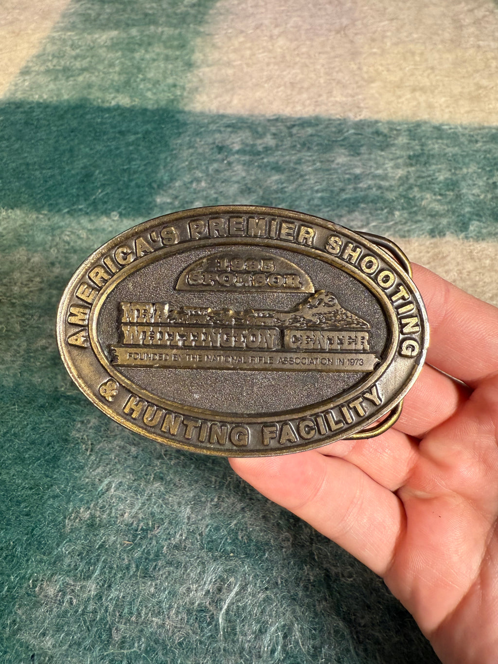 Vintage 80s Shooting and Hunting Facility Belt Buckle