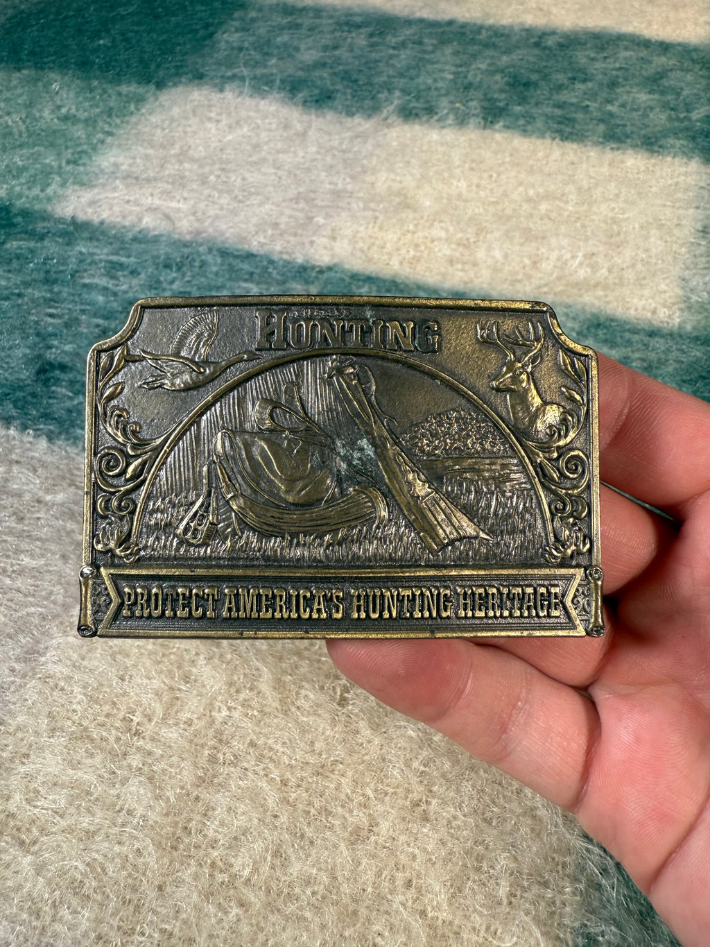 Vintage 1976 Protect Americas Hunting Heritage Belt Buckle