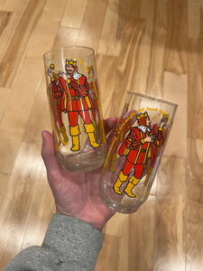 Lot of 2 Vintage 70s Burger King Glasses