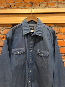 Vintage Wrangler Pearl Snap Denim Shirt (2XL)