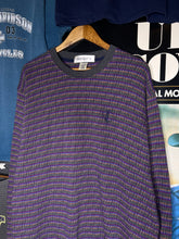 Load image into Gallery viewer, Vintage 90s Striped Golf Crewneck (L)
