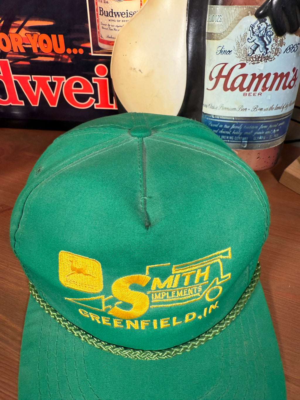 Vintage John Deere Greenfield Indiana Snapback Hat