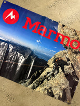 Load image into Gallery viewer, Vintage Marmot Rock Climber Advertisement Banner (47inx34in)
