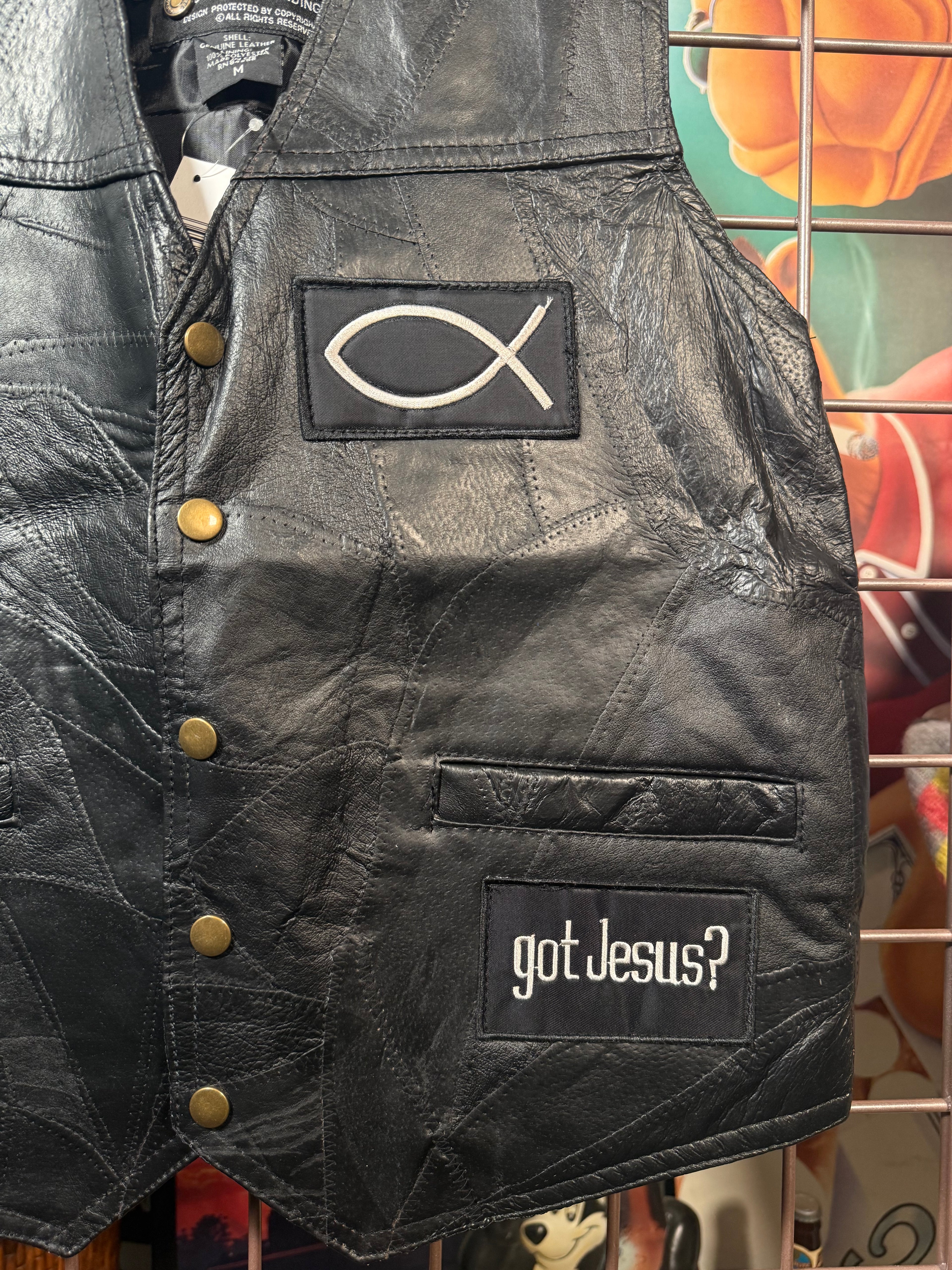 Jesus Forever Leather Vest (M)