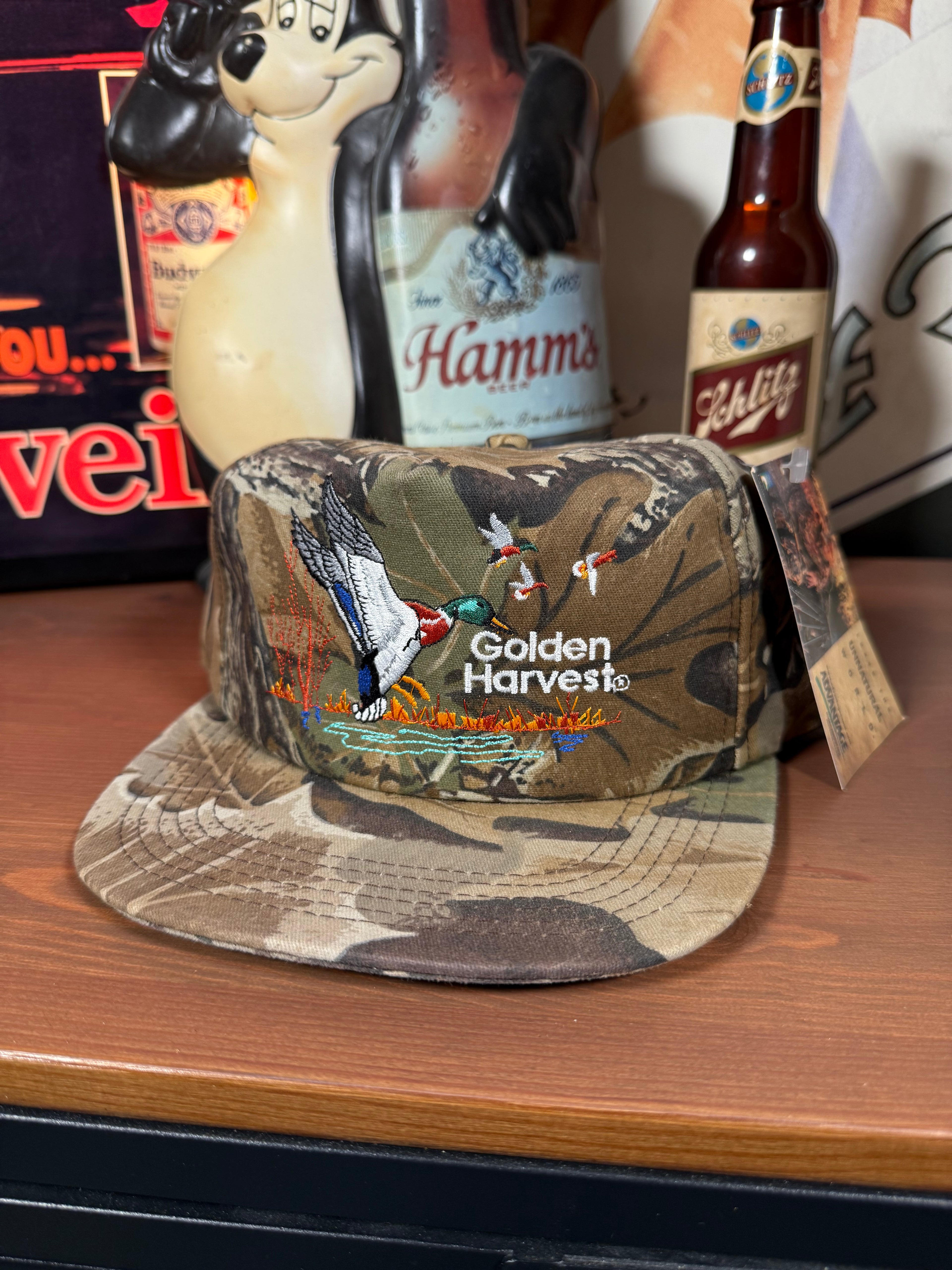Vintage Golden Harvest Seed Duck Camo K Products Hat
