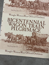 Load image into Gallery viewer, Vintage 1976 Wrangler Bicentennial Wagon Trail Pilgrimage Poster (23x35inch)
