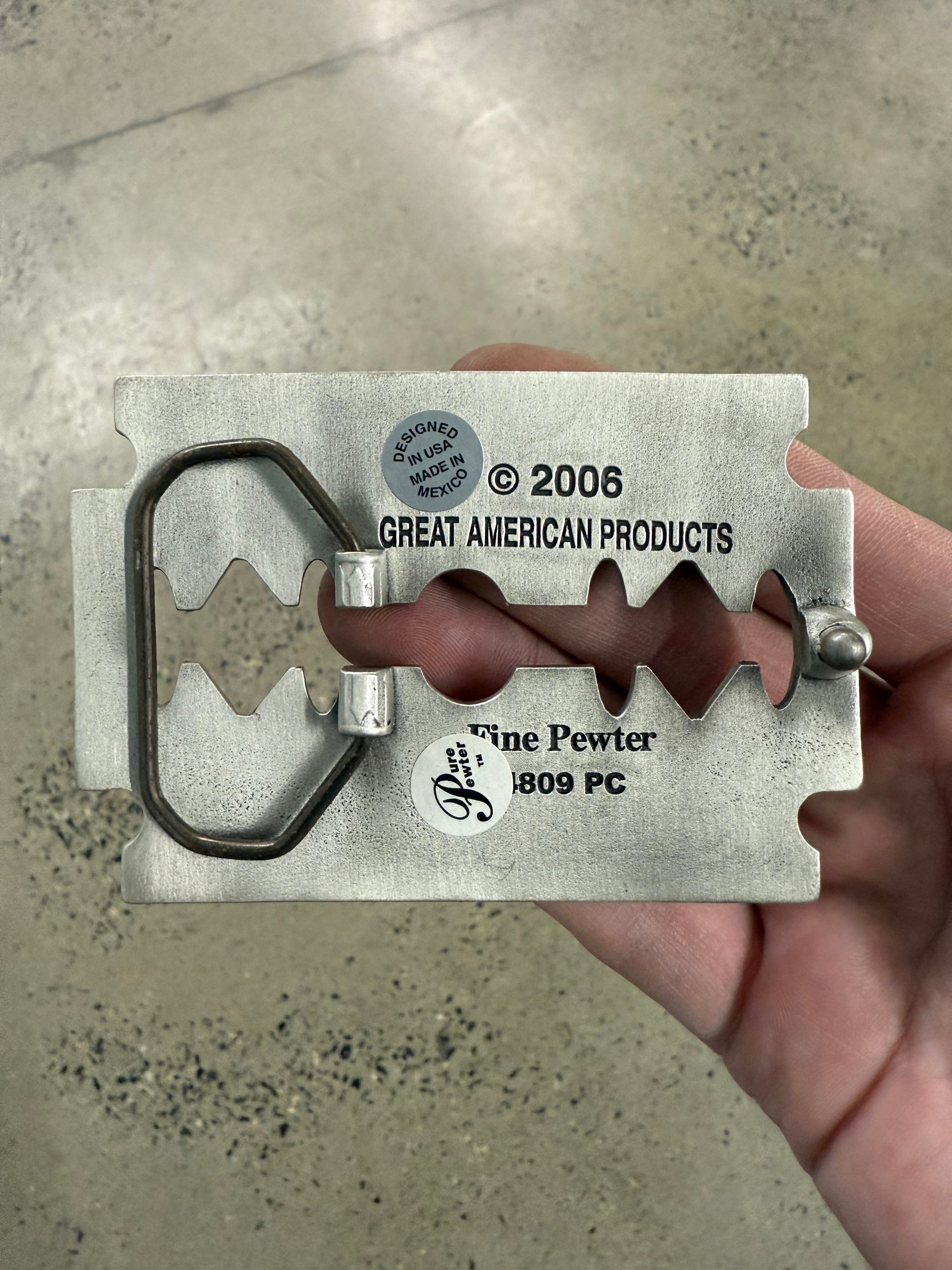 2000s Shaved Razor Blade Belt Buckle