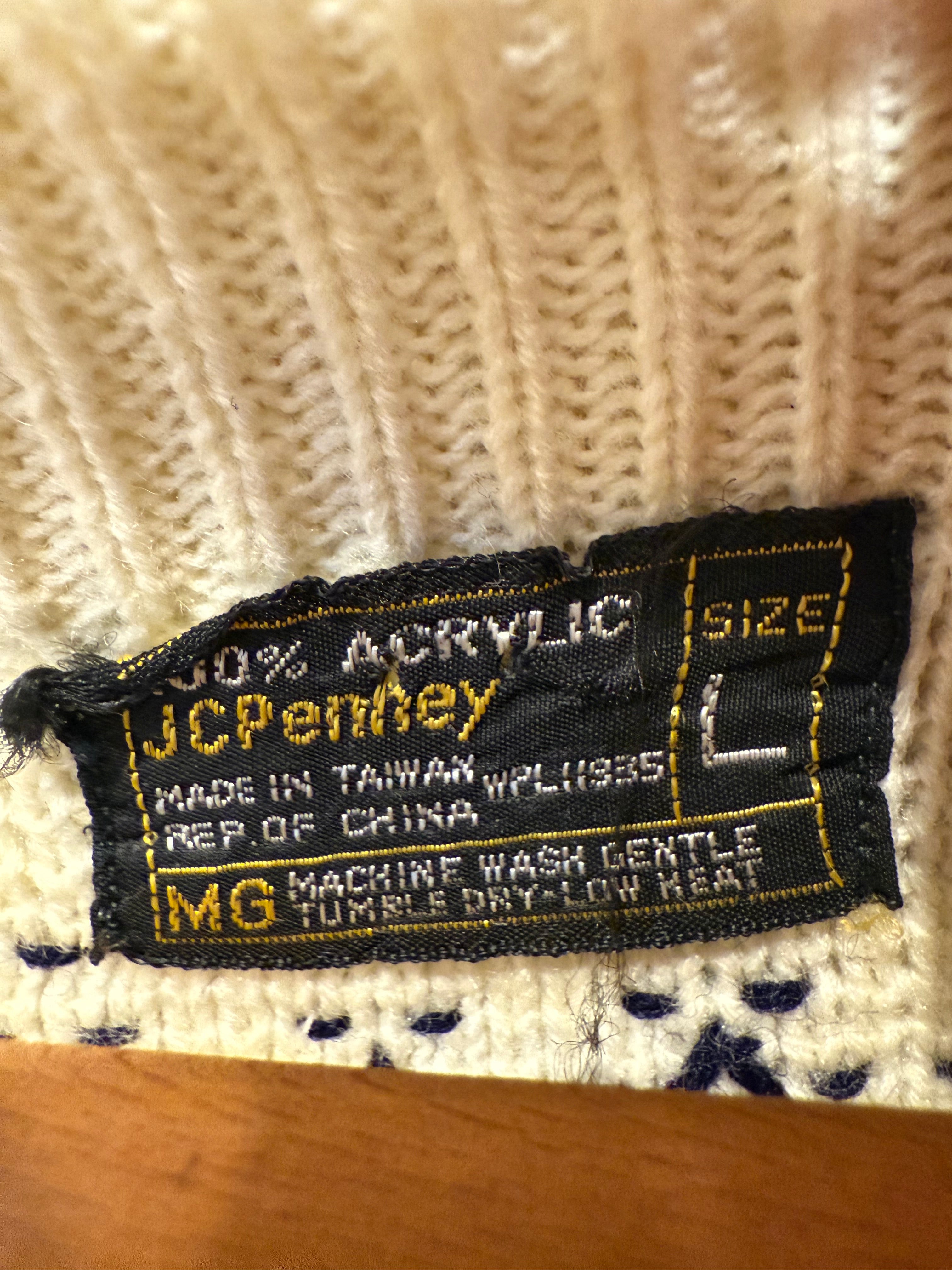 Vintage 70s JC Penney Pattern Knit Sweater (M)