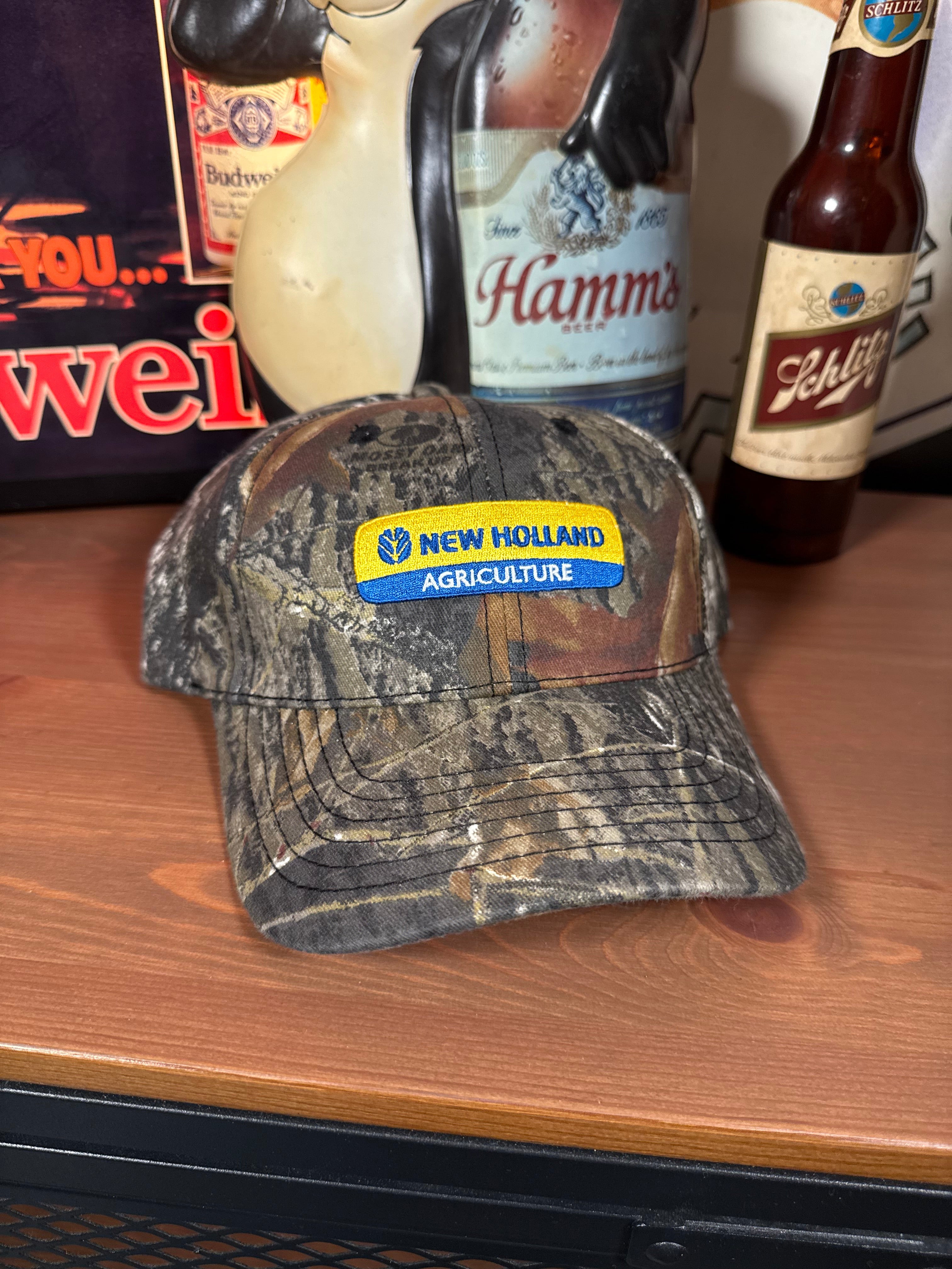 Vintage Y2K New Holland Agriculture Camo Hat