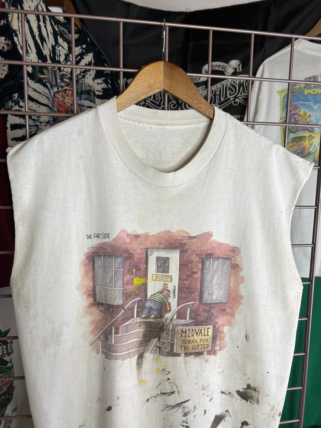 Vintage Distressed School For The Gifted Comic Cutoff Tee (XL)