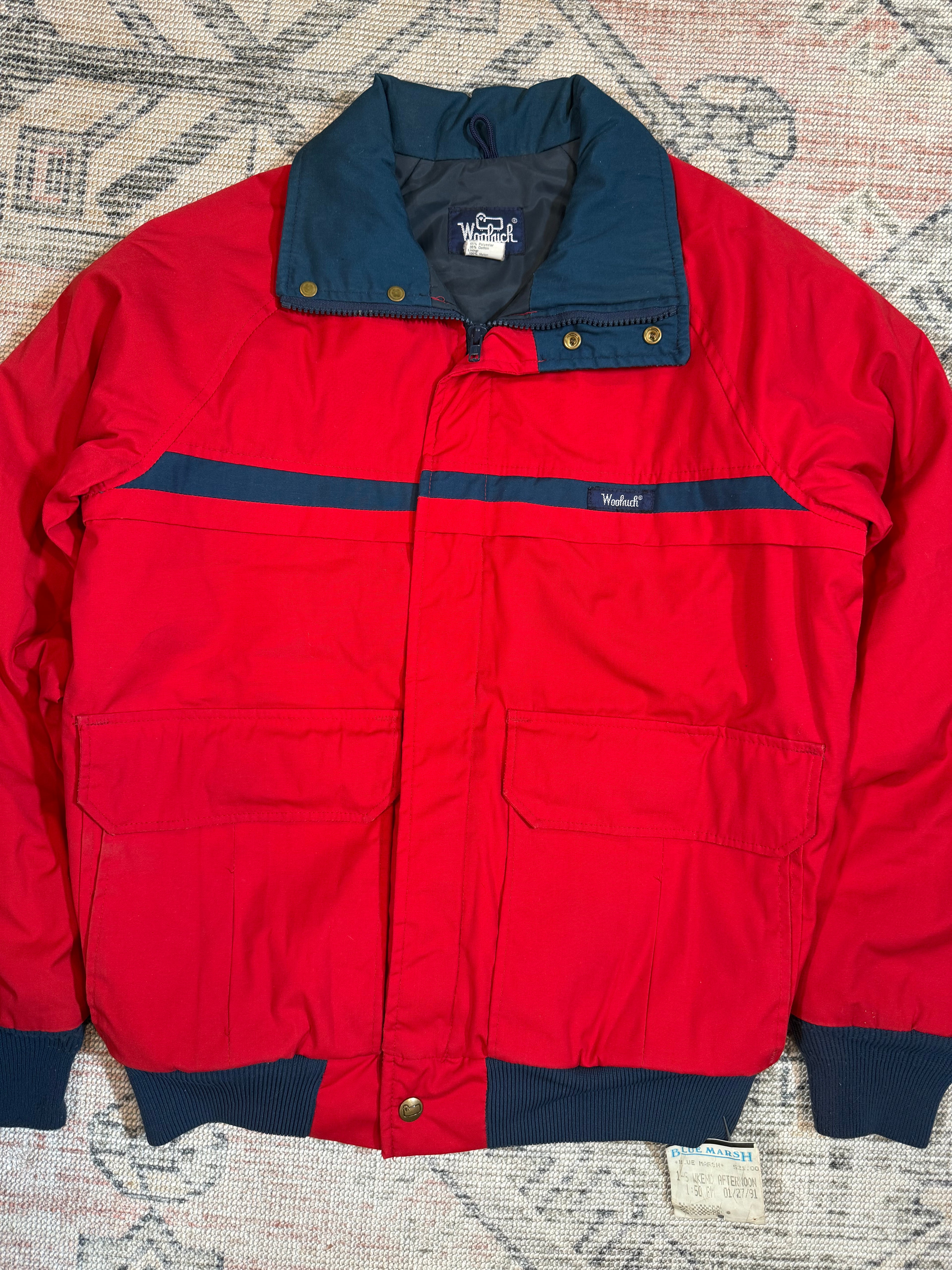 Vintage 80s Woolrich Blue and Red Ski Coat (S)