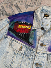 Load image into Gallery viewer, Vintage 1992 Pittsburgh Bedazzled Hand Painted Lee Jean Jacket (M)
