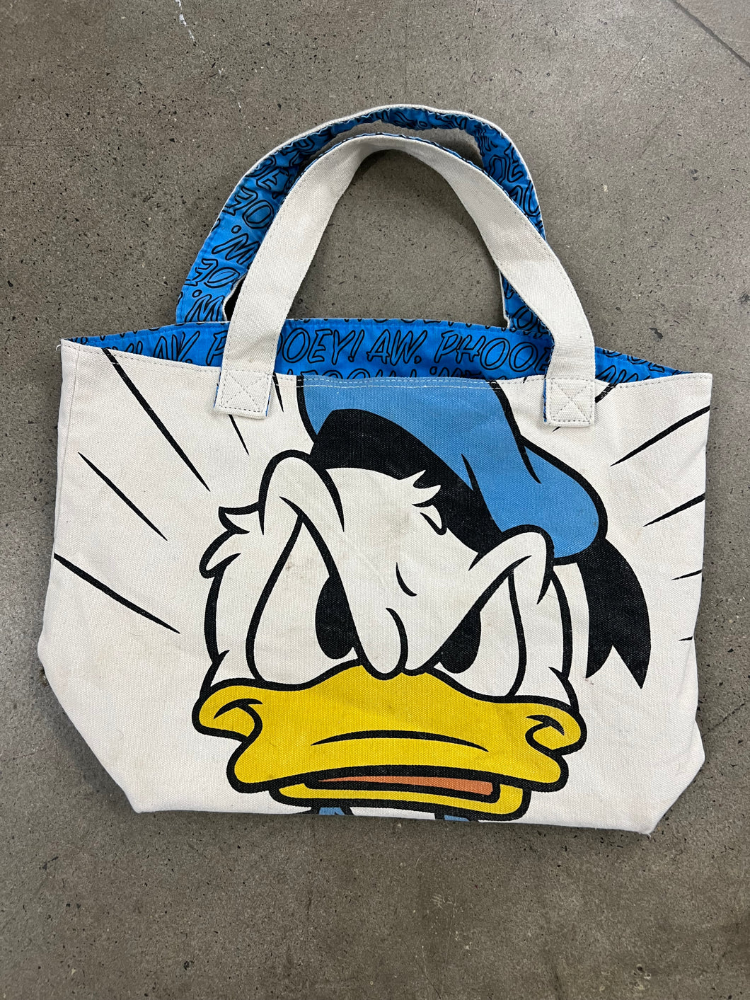 Vintage 90s Donald Duck Double Sided Tote Bag