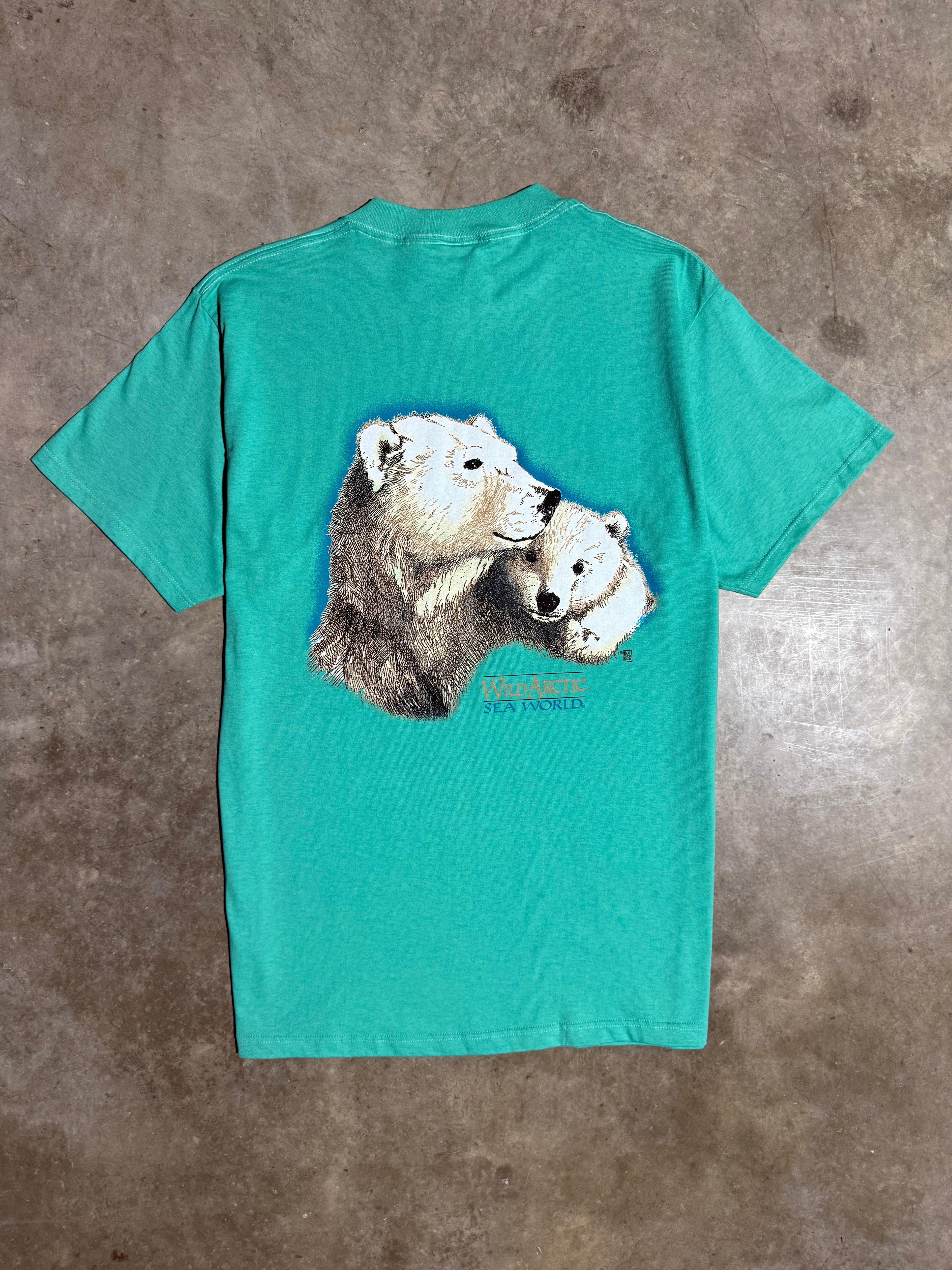Vintage 90s Sea World Polar Bear Double Sided Shirt (L)