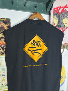 Vintage 90s Acrylic Paint Cutoff Shirt (XL)